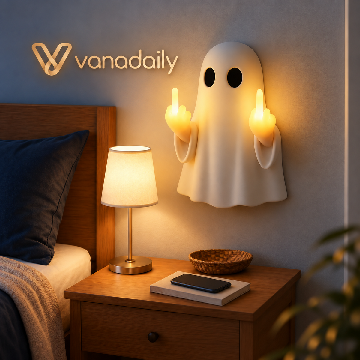Ghost LED wall light bedroom lifestyle