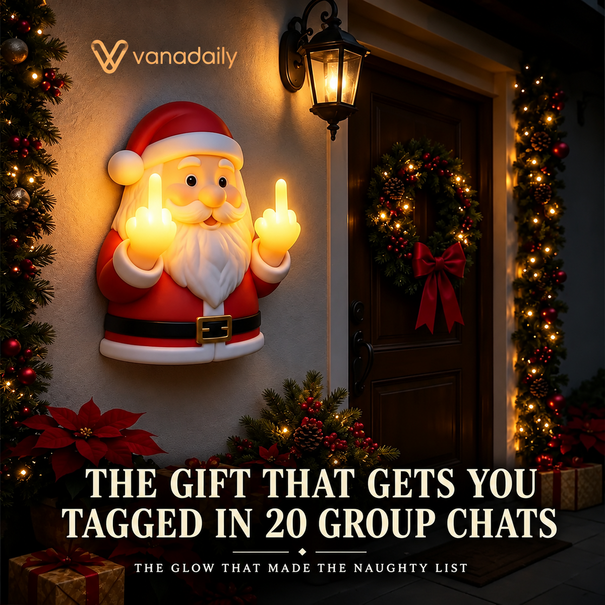 Santa LED wall light Christmas lifestyle