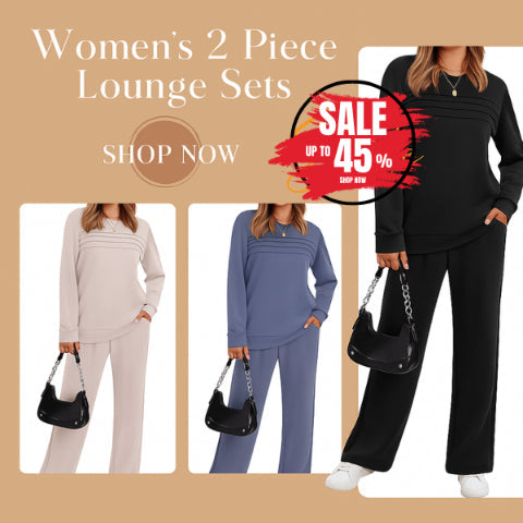 🔥 60% OFF ✨ Women’s Casual Crew-Neck Top & Drawstring Pants Set – Relaxed UK Style
