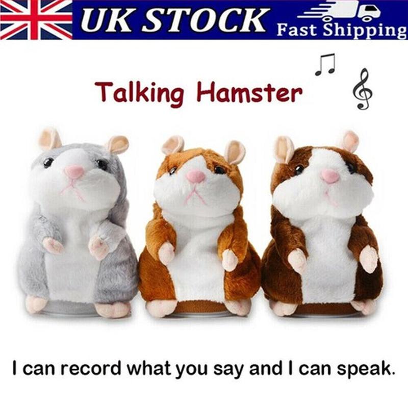 🐹 Last Day Special Price £9.99! Free Shipping！✨Talking Hamster Plush – repeats whatever you say, auto head-shaking, hilarious fun for kids & adults.🎁