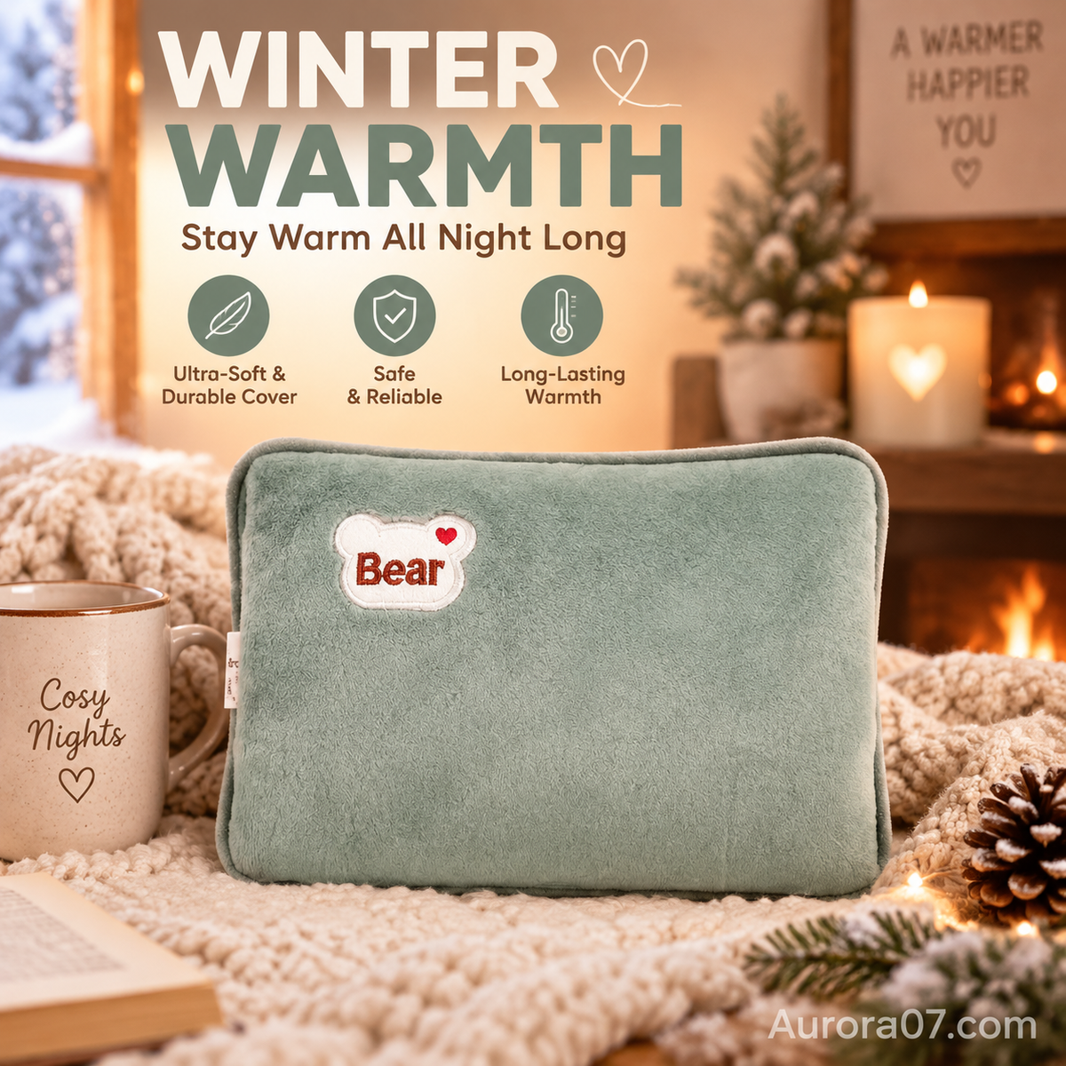 🔥 70% OFF | Plush Rechargeable Heat Pack – Soft Winter Hand & Body Warmer