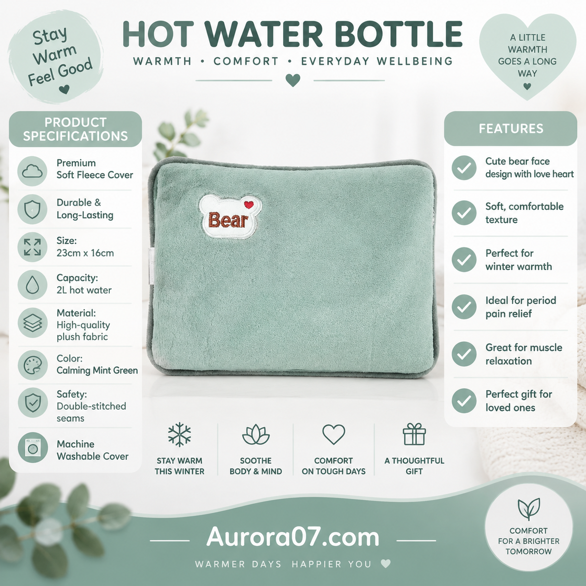 🔥 70% OFF | Plush Rechargeable Heat Pack – Soft Winter Hand & Body Warmer