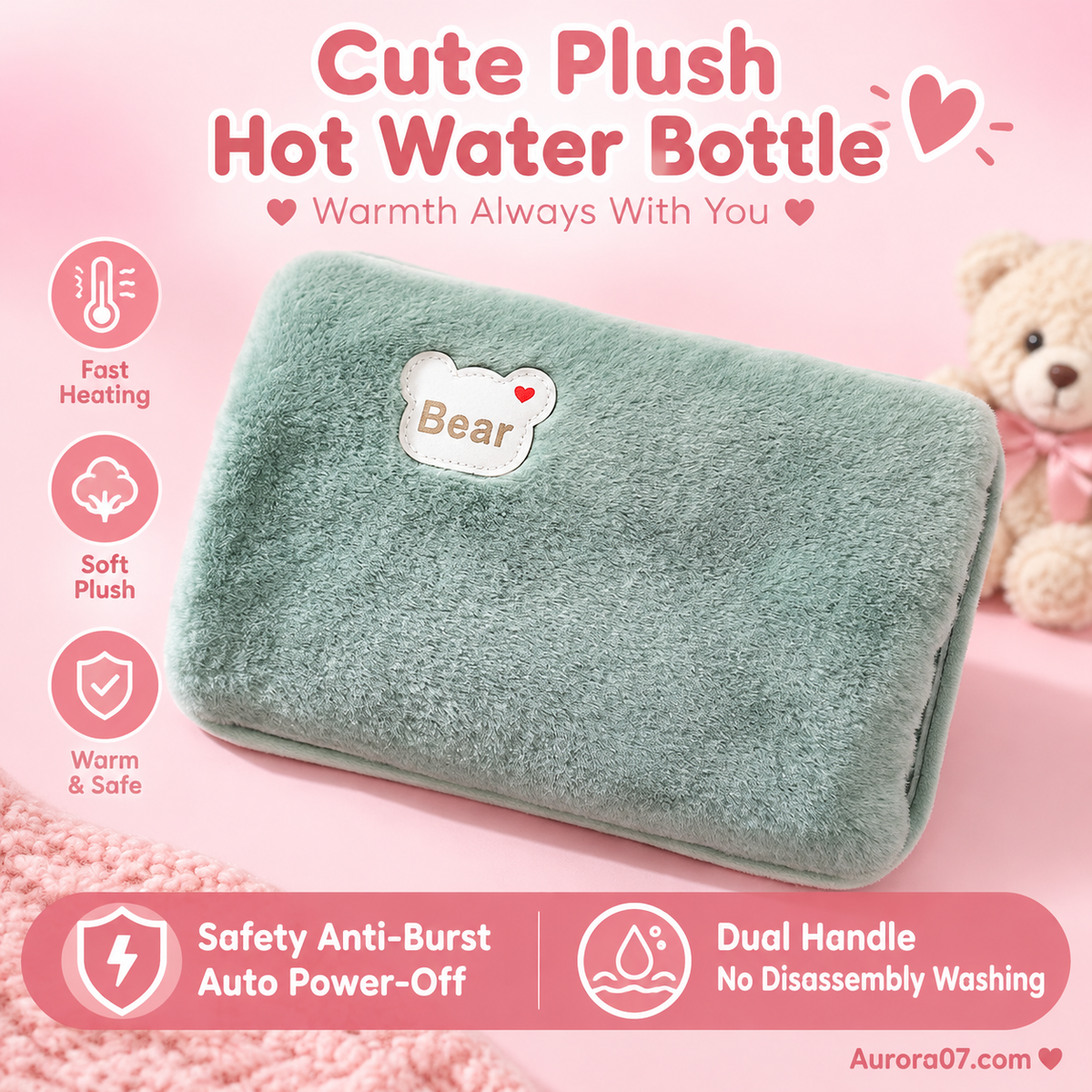 🔥 70% OFF | Plush Rechargeable Heat Pack – Soft Winter Hand & Body Warmer