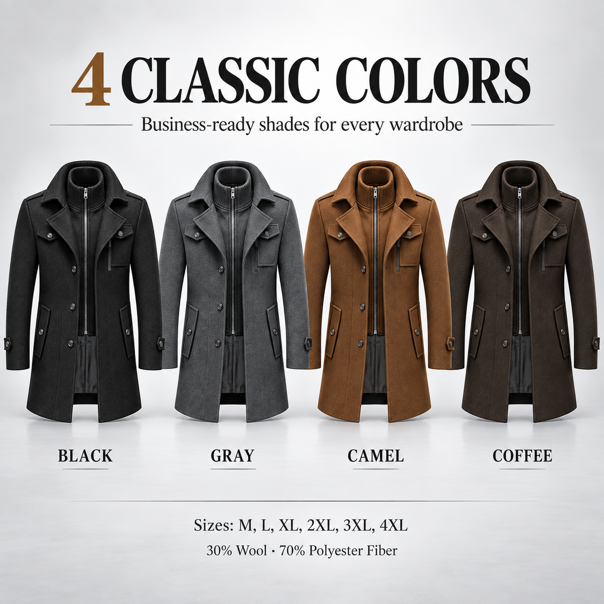 🔥 50% OFF ✨ Men’s Wool Blend Coat – Smart Business-Style Winter Outerwear