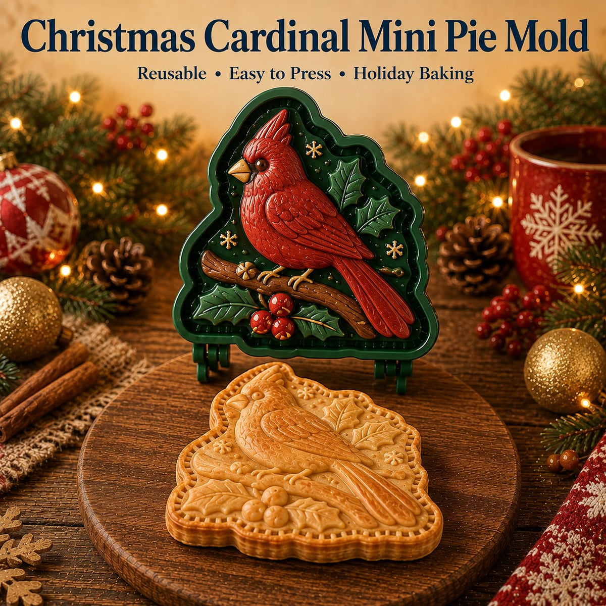 🎄 ONLY $5.99 ✨ 16-Design Christmas Mini Pie Mold Set – Reusable Holiday Baking Molds