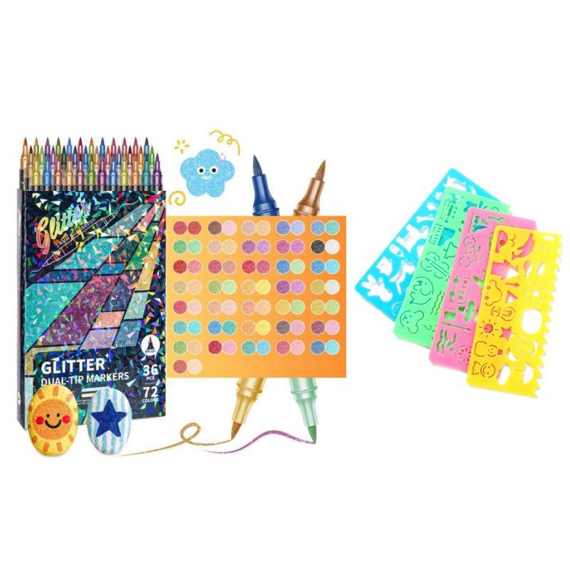 🎄 Christmas Pre-Sale £7.99 | Glitter Brush Markers – 24–96 Colours