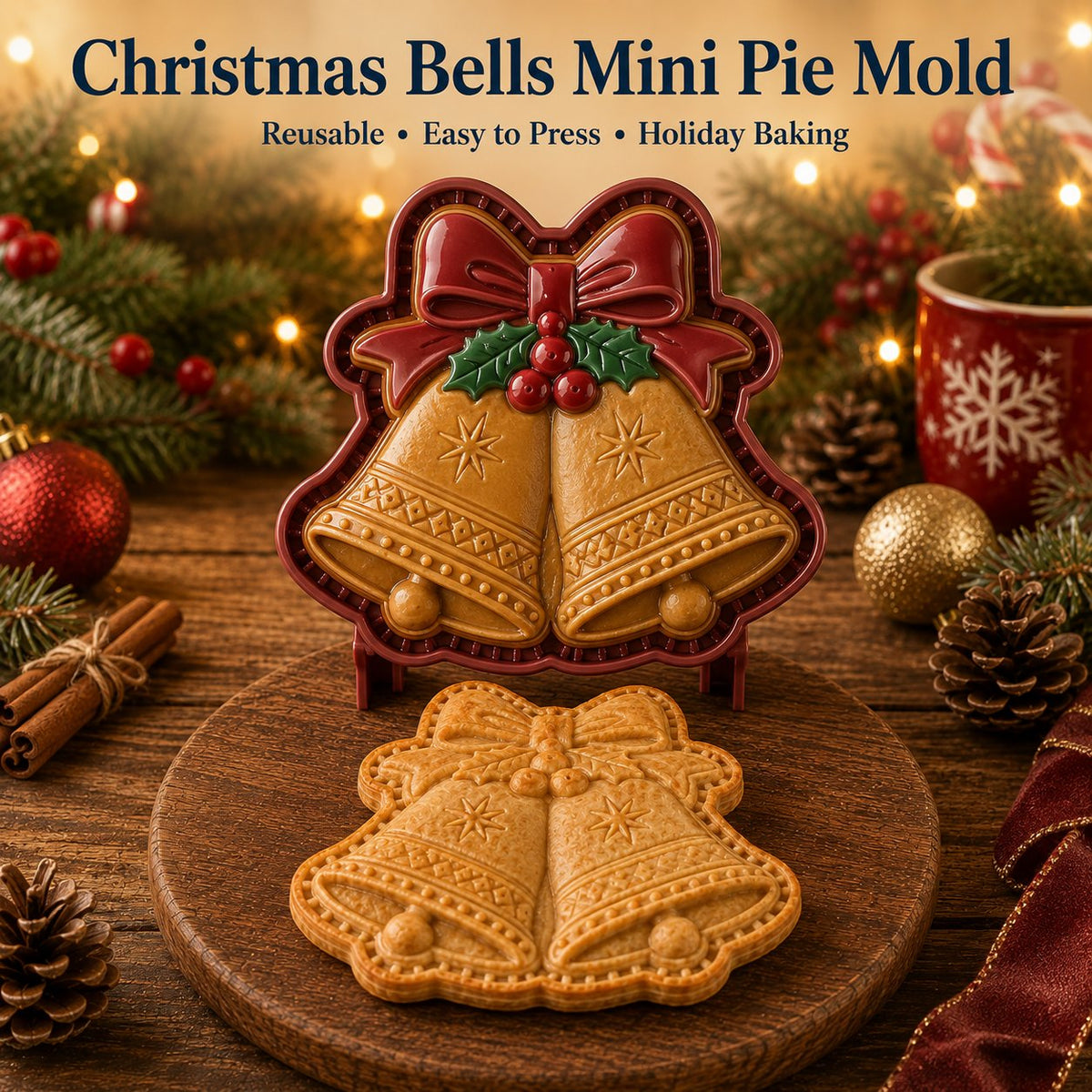 🎄 ONLY $5.99 ✨ 16-Design Christmas Mini Pie Mold Set – Reusable Holiday Baking Molds