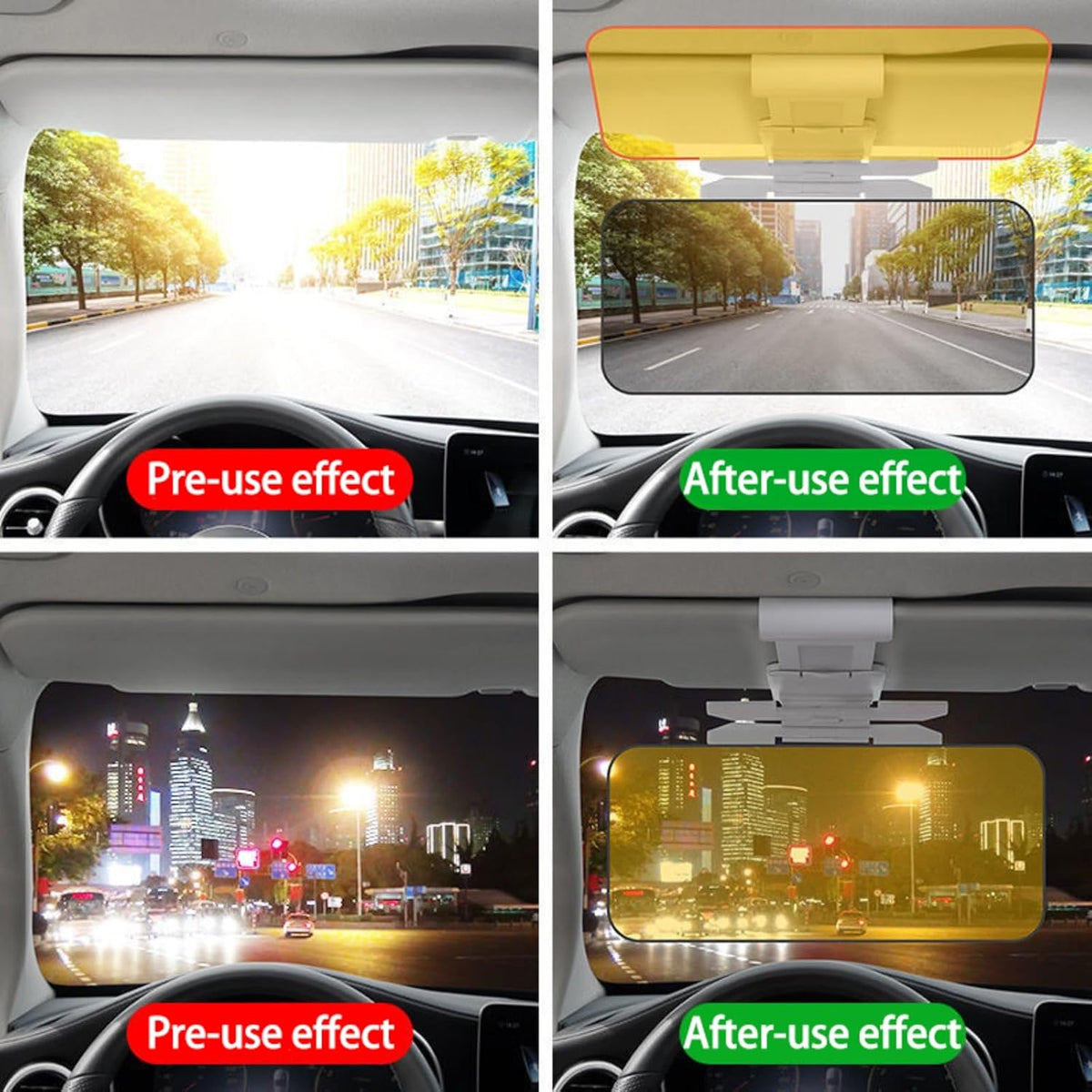 🚗 53% OFF | HD Anti-Glare Car Visor – Day & Night Driving
