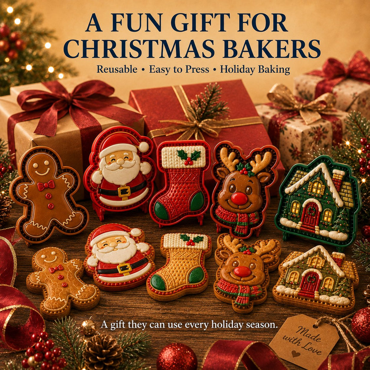 🎄 ONLY $5.99 ✨ 16-Design Christmas Mini Pie Mold Set – Reusable Holiday Baking Molds