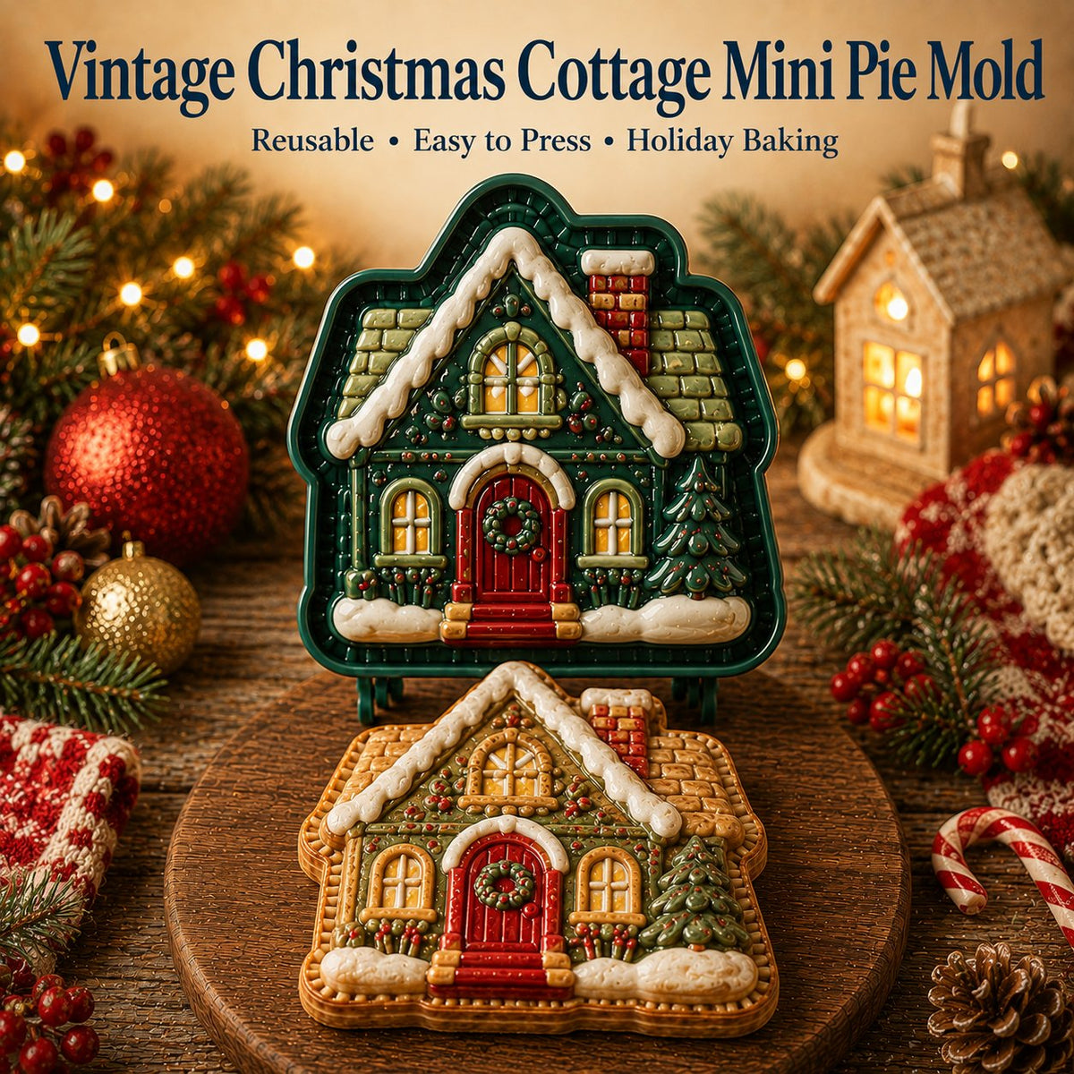 🎄 ONLY $5.99 ✨ 16-Design Christmas Mini Pie Mold Set – Reusable Holiday Baking Molds