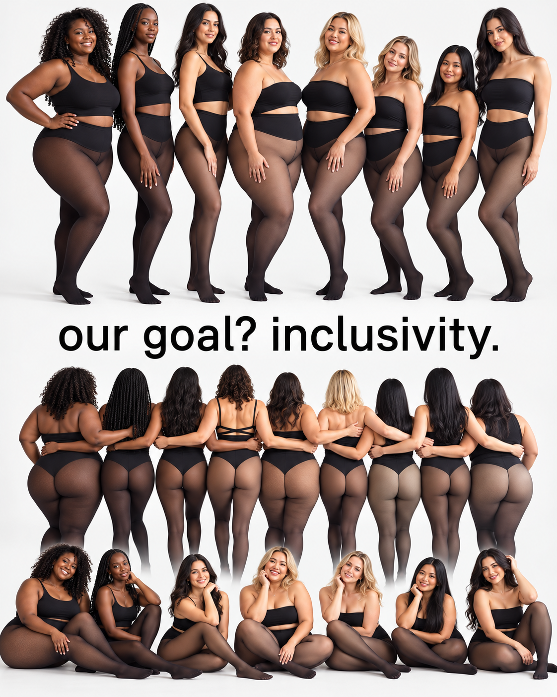 Inclusive fit campaign for one-seam fleece-lined tights