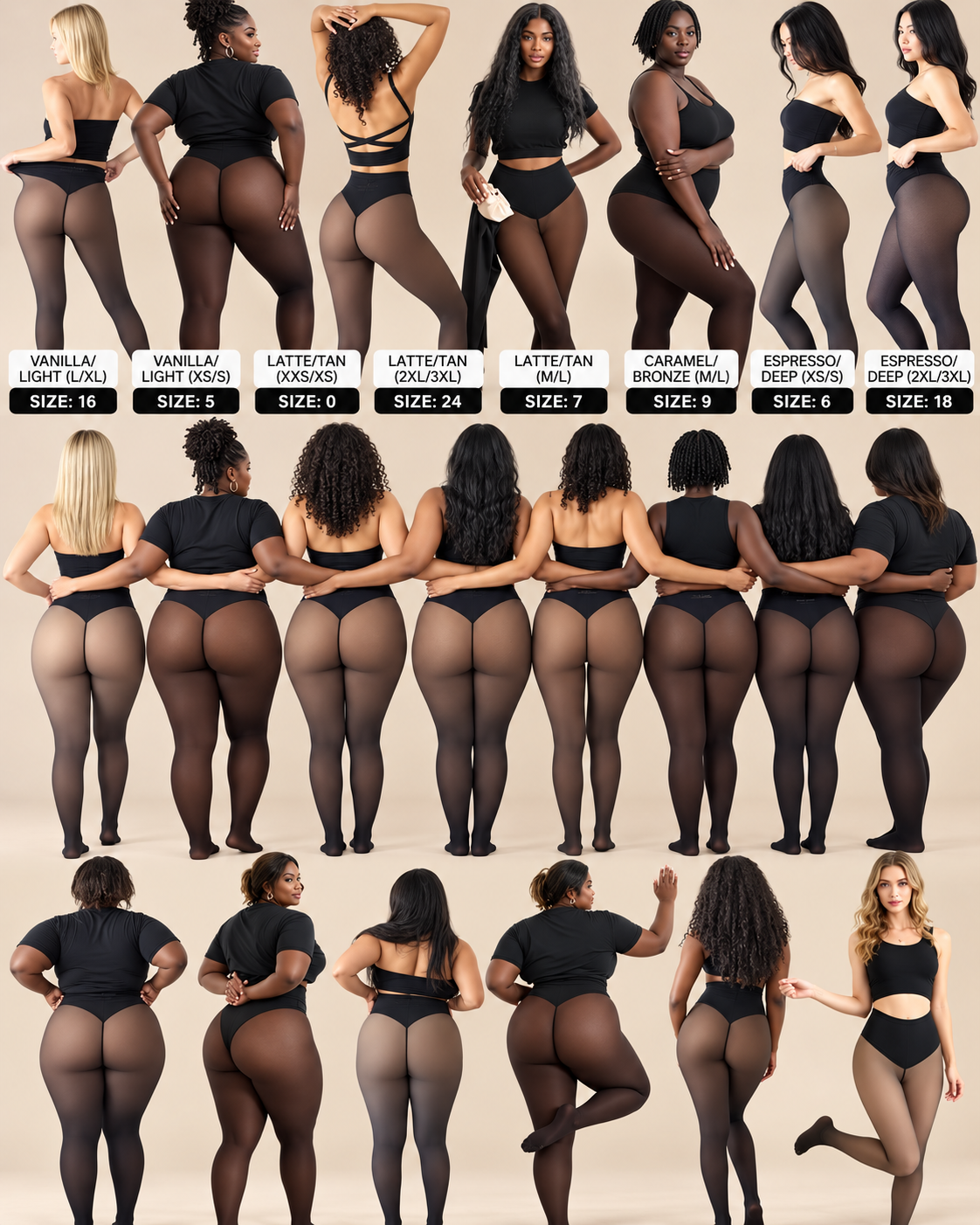 One-seam fleece-lined tights size and fit overview