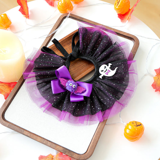 🎃 65% OFF ✨ Purple Bat Ruffle Pet Collar