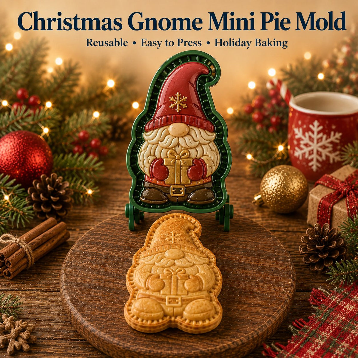 🎄 ONLY $5.99 ✨ 16-Design Christmas Mini Pie Mold Set – Reusable Holiday Baking Molds