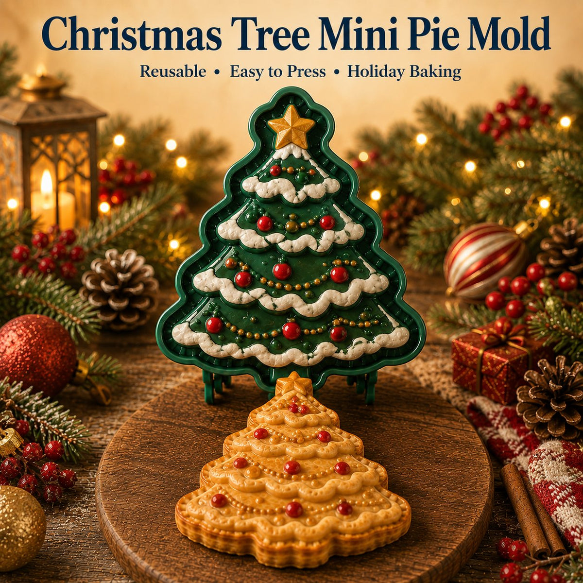 🎄 ONLY $5.99 ✨ 16-Design Christmas Mini Pie Mold Set – Reusable Holiday Baking Molds