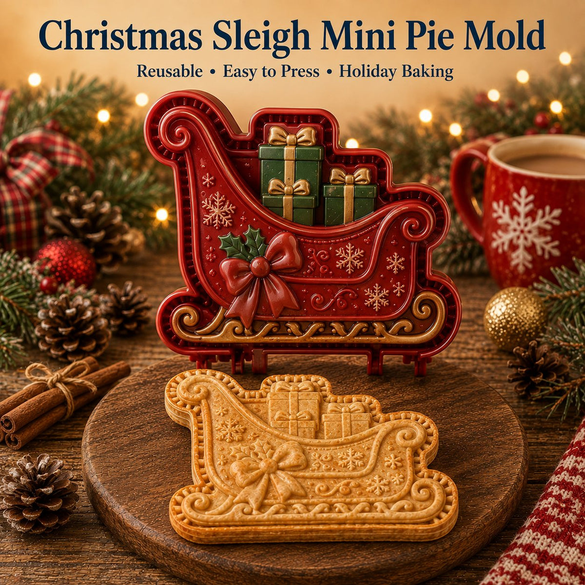 🎄 ONLY $5.99 ✨ 16-Design Christmas Mini Pie Mold Set – Reusable Holiday Baking Molds