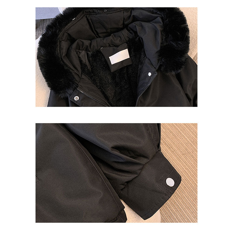 🔥 50% OFF ✨ Women’s Mid-Length Parka – Defined Waist, Faux-Fur Detail & Practical Pockets