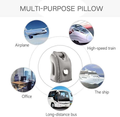 ✈️ 67% OFF | Inflatable Ergonomic Travel Pillow – Quick Inflate & Storage Bag
