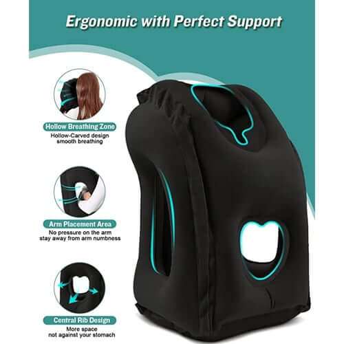 ✈️ 67% OFF | Inflatable Ergonomic Travel Pillow – Quick Inflate & Storage Bag