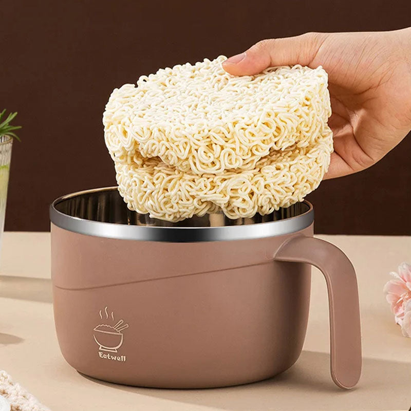 🔥 50% OFF ✨ 304 Stainless Steel Instant Noodle Bowl – Anti-Scald & Large Capacity