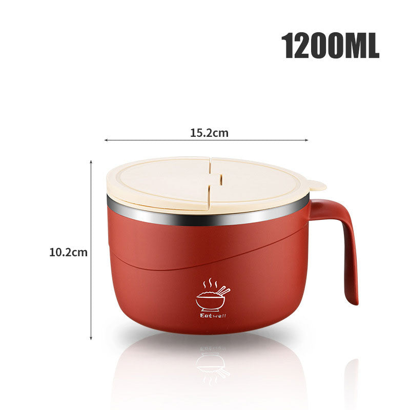 🔥 50% OFF ✨ 304 Stainless Steel Instant Noodle Bowl – Anti-Scald & Large Capacity