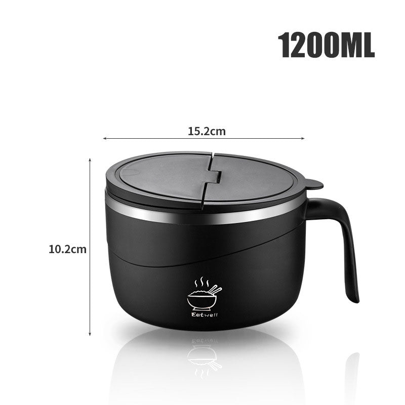 🔥 50% OFF ✨ 304 Stainless Steel Instant Noodle Bowl – Anti-Scald & Large Capacity