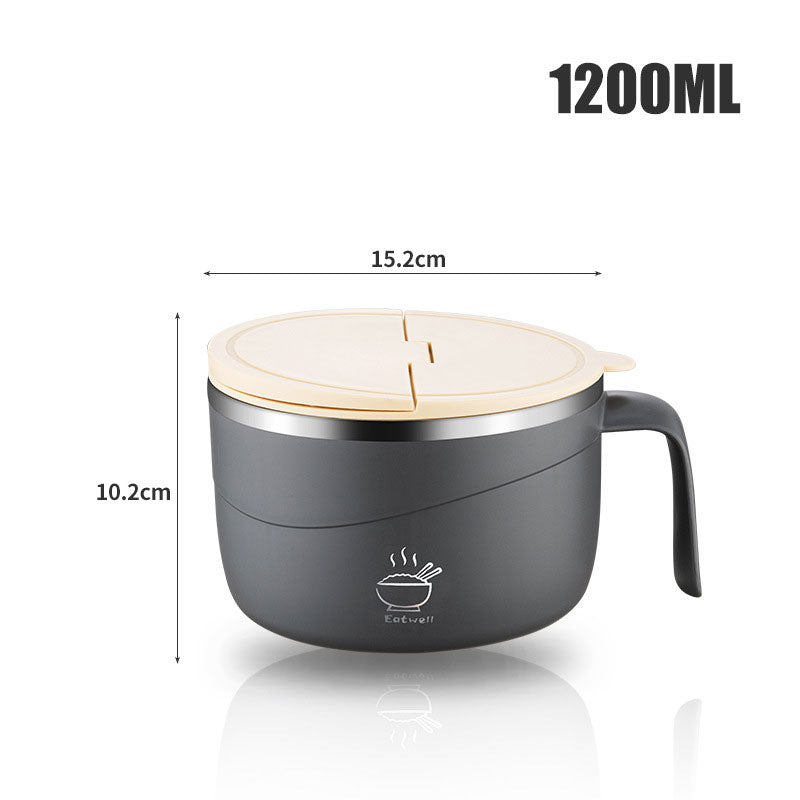 🔥 50% OFF ✨ 304 Stainless Steel Instant Noodle Bowl – Anti-Scald & Large Capacity