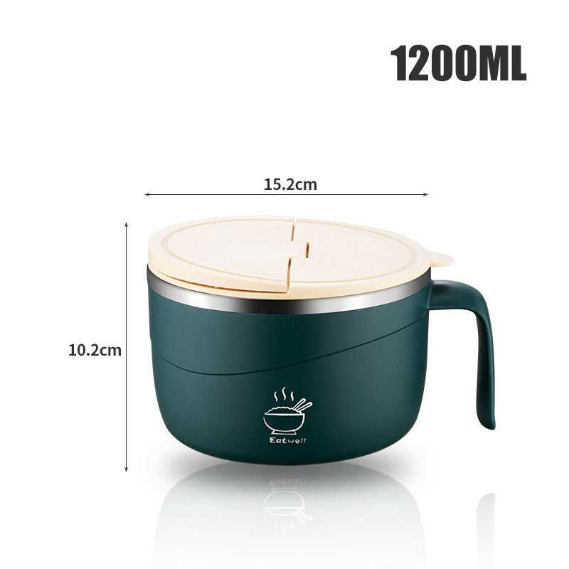 🔥 50% OFF ✨ 304 Stainless Steel Instant Noodle Bowl – Anti-Scald & Large Capacity