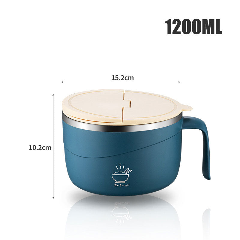 🔥 50% OFF ✨ 304 Stainless Steel Instant Noodle Bowl – Anti-Scald & Large Capacity
