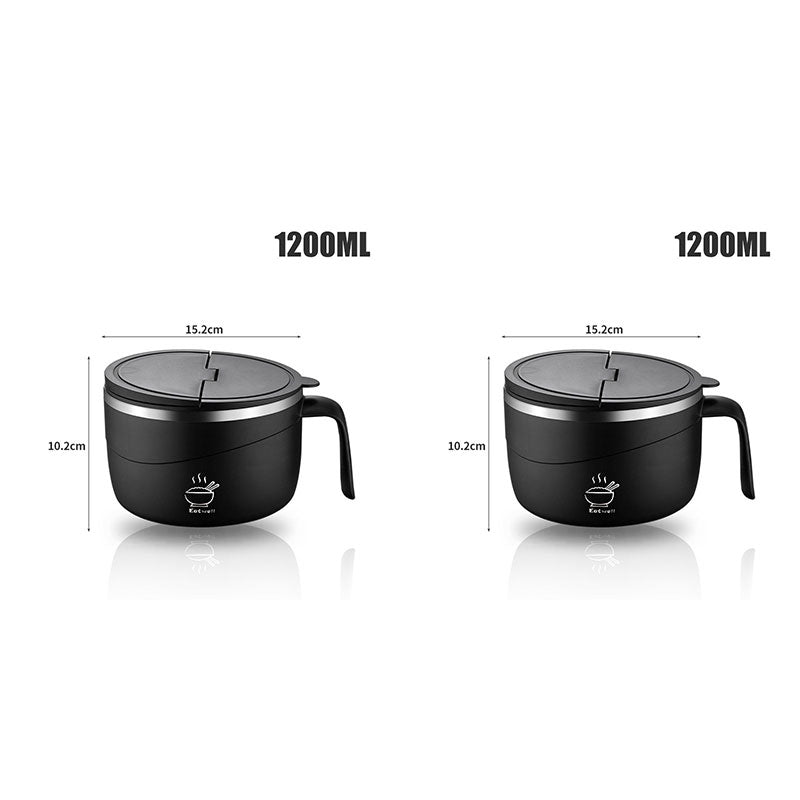 🔥 50% OFF ✨ 304 Stainless Steel Instant Noodle Bowl – Anti-Scald & Large Capacity