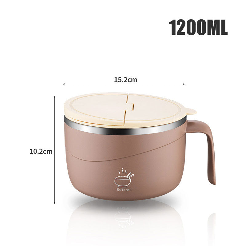🔥 50% OFF ✨ 304 Stainless Steel Instant Noodle Bowl – Anti-Scald & Large Capacity