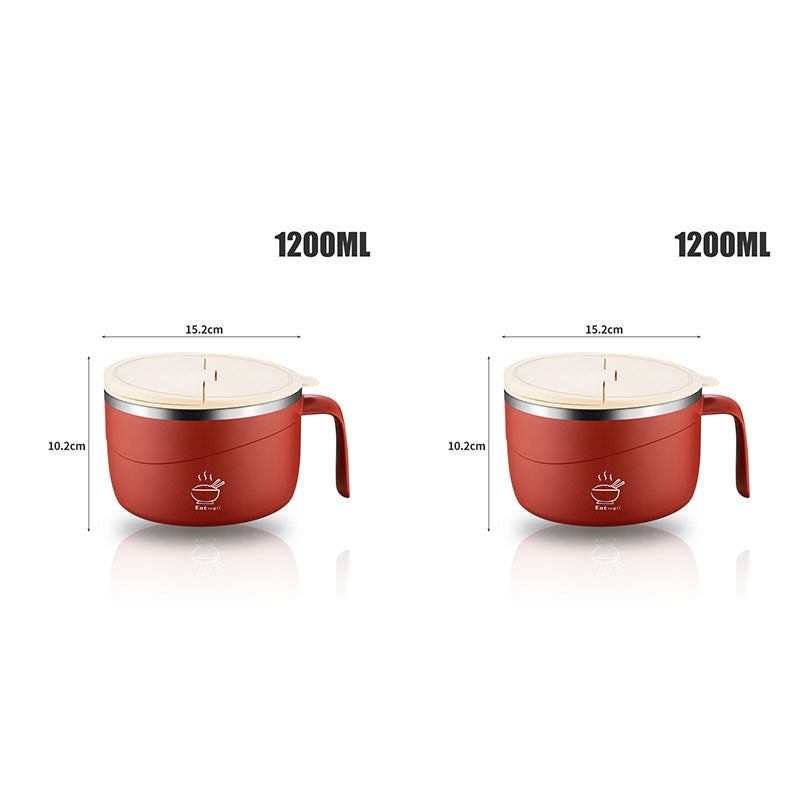 🔥 50% OFF ✨ 304 Stainless Steel Instant Noodle Bowl – Anti-Scald & Large Capacity