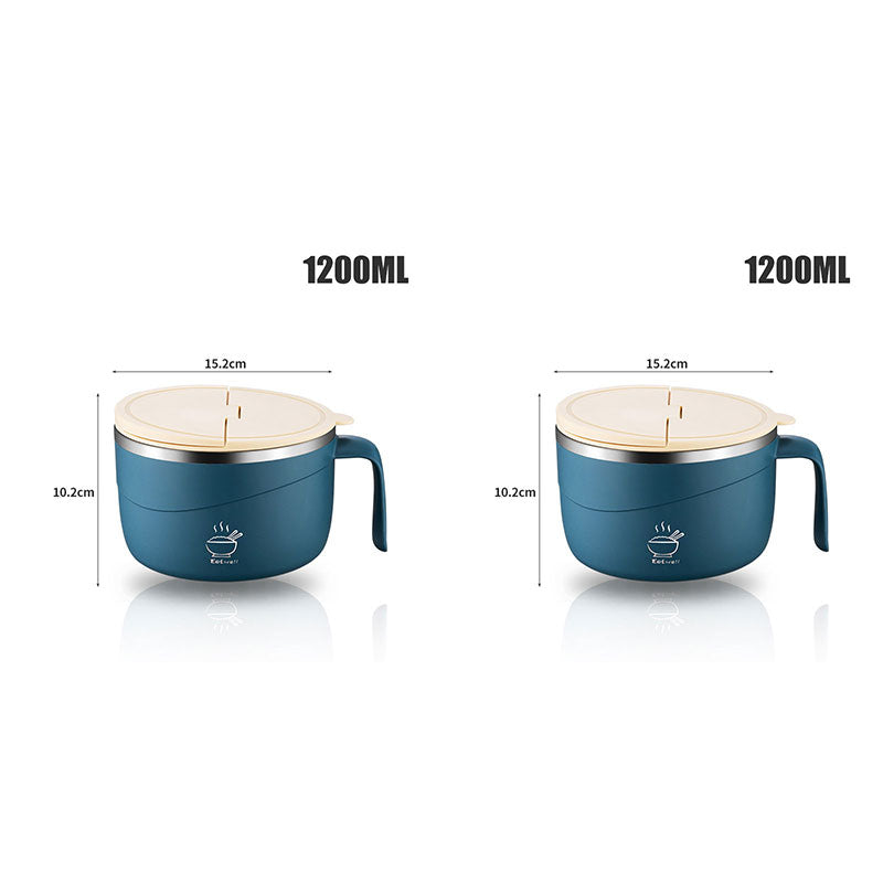 🔥 50% OFF ✨ 304 Stainless Steel Instant Noodle Bowl – Anti-Scald & Large Capacity