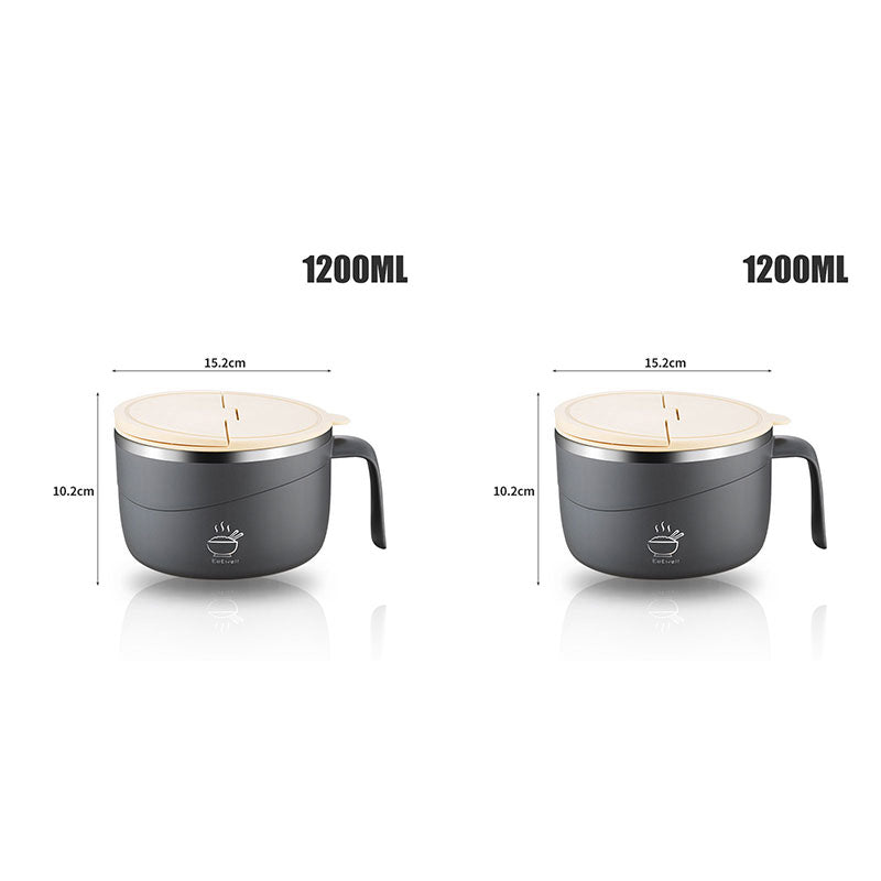 🔥 50% OFF ✨ 304 Stainless Steel Instant Noodle Bowl – Anti-Scald & Large Capacity