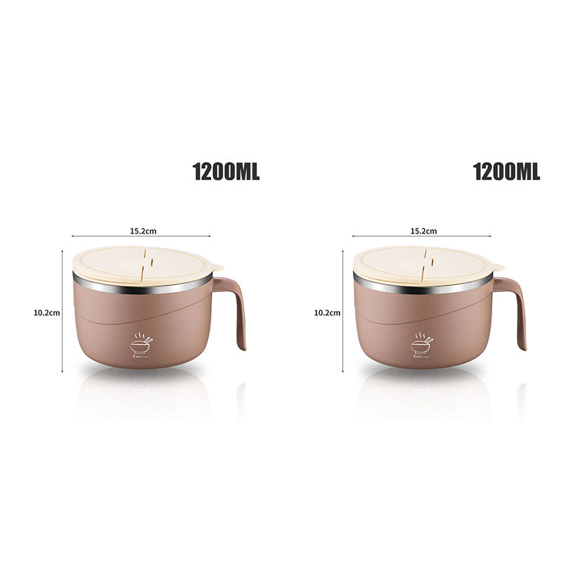 🔥 50% OFF ✨ 304 Stainless Steel Instant Noodle Bowl – Anti-Scald & Large Capacity
