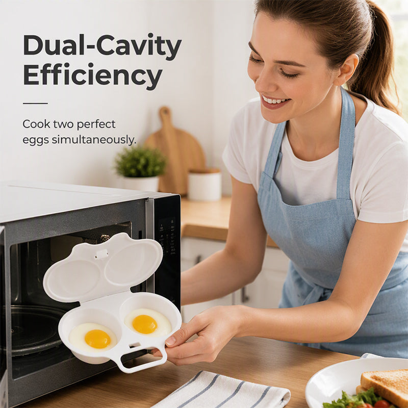 🔥 50% OFF ✨ Microwave Egg Cooker with Lid – Dual Egg Tray & Quick Breakfast Prep