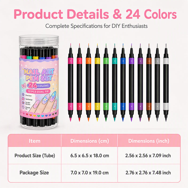 🔥 80% OFF ✨ 24-Color Nail Art Pens – Easy DIY Manicure Set