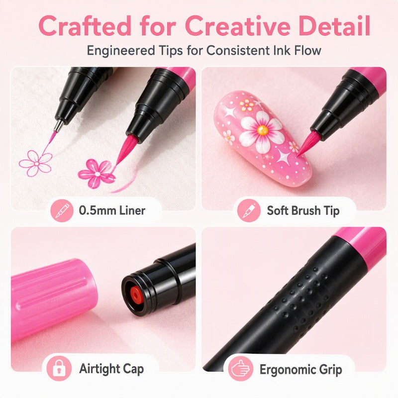🔥 80% OFF ✨ 24-Color Nail Art Pens – Easy DIY Manicure Set