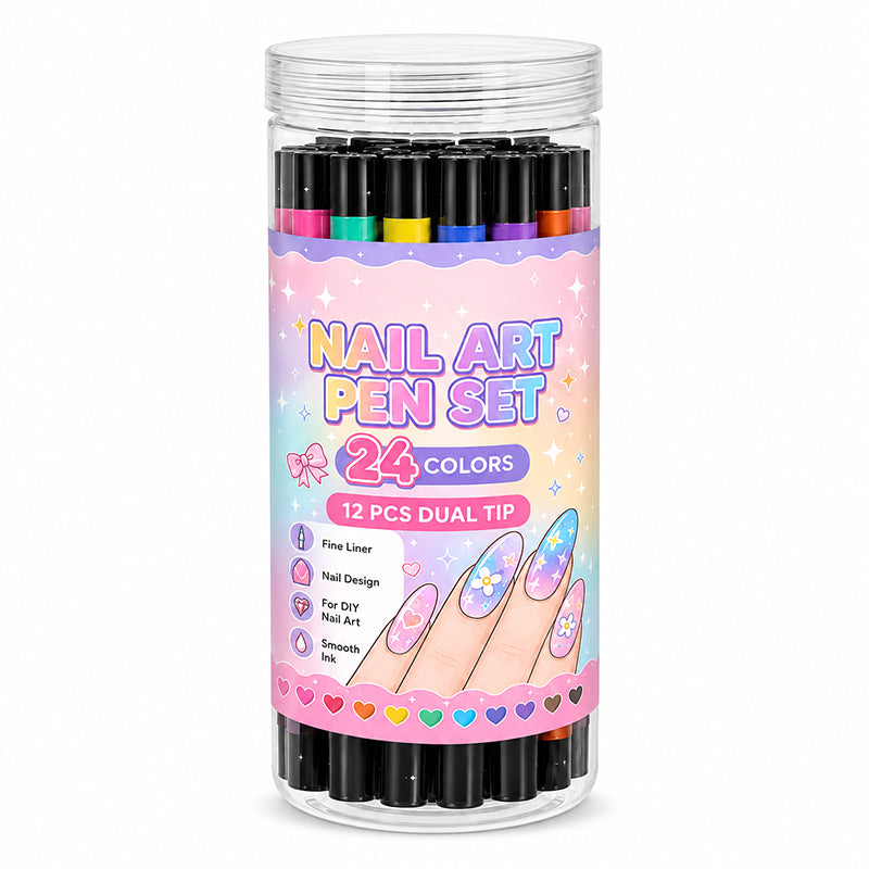 🔥 80% OFF ✨ 24-Color Nail Art Pens – Easy DIY Manicure Set