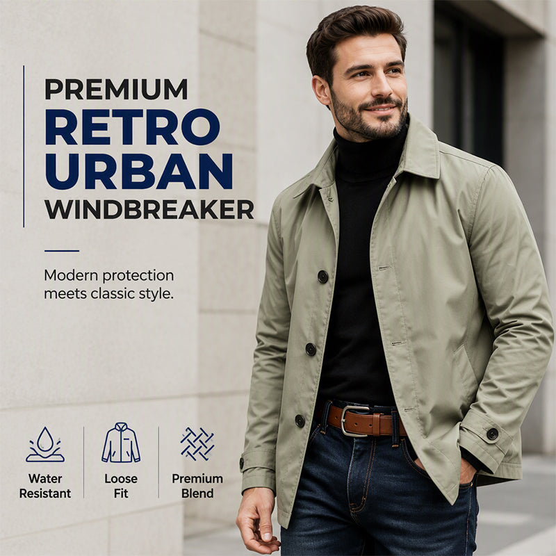 🔥 69% OFF | Men's Waterproof Mid-Length Trench Coat – Smart Urban Fit
