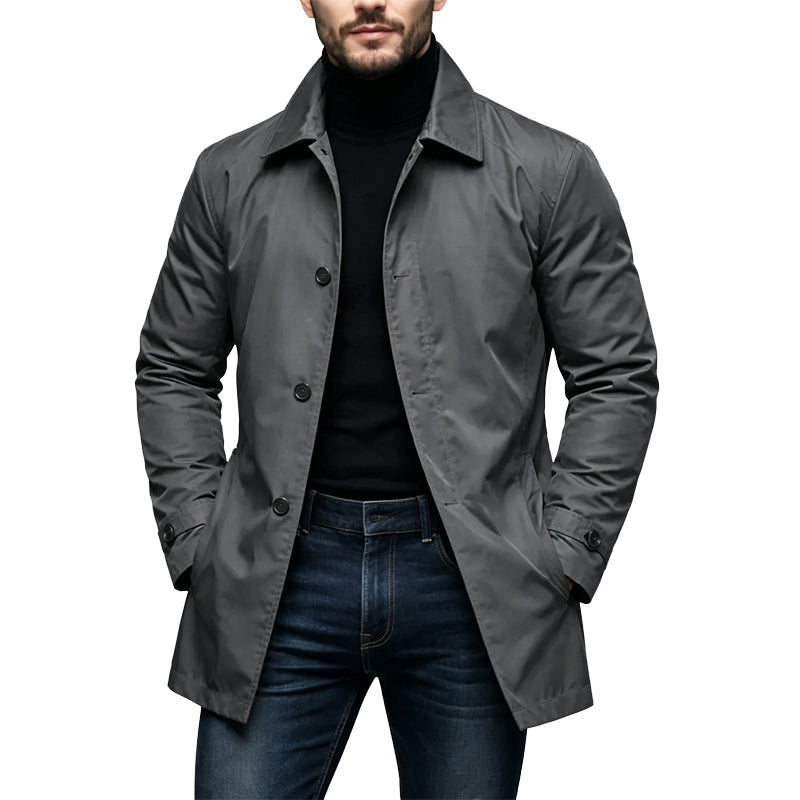 🔥 69% OFF | Men's Waterproof Mid-Length Trench Coat – Smart Urban Fit