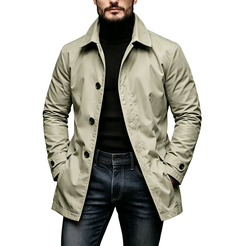 🔥 69% OFF | Men's Waterproof Mid-Length Trench Coat – Smart Urban Fit