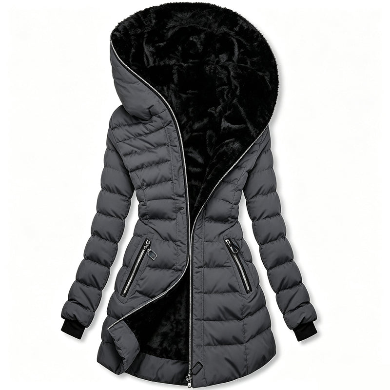 ⌛Limited-Time 50% OFF🛍️ Women's Slim-Fit Insulated Hooded Coat – Warm, Windproof & Flattering