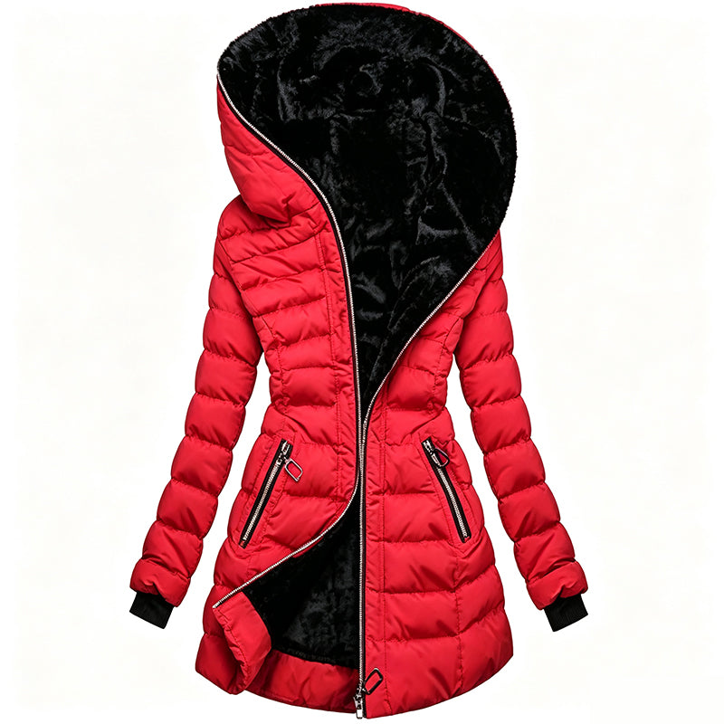 ⌛Limited-Time 50% OFF🛍️ Women's Slim-Fit Insulated Hooded Coat – Warm, Windproof & Flattering