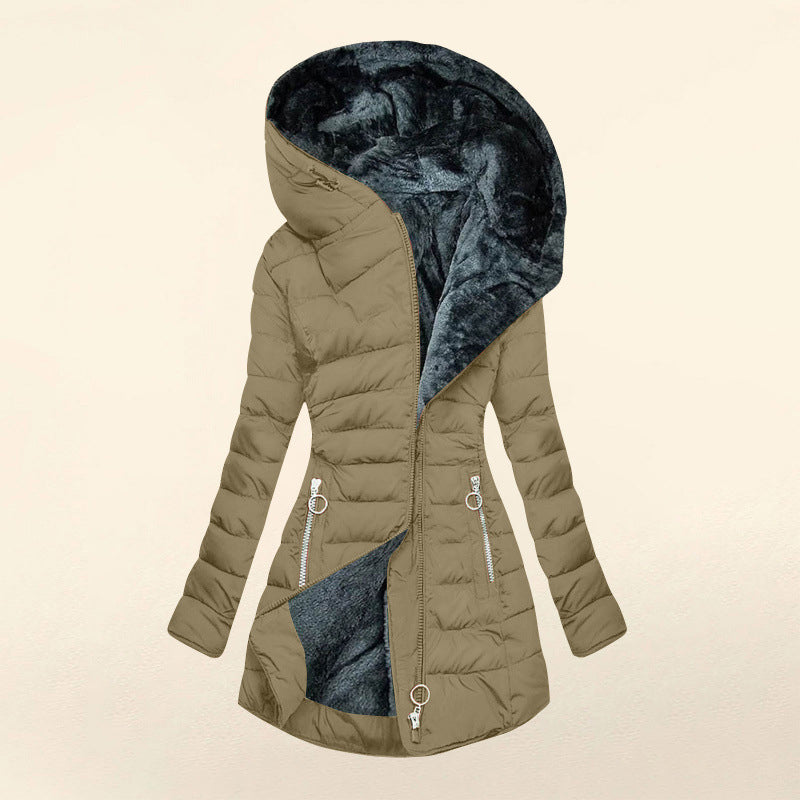 ⌛Limited-Time 50% OFF🛍️ Women's Slim-Fit Insulated Hooded Coat – Warm, Windproof & Flattering