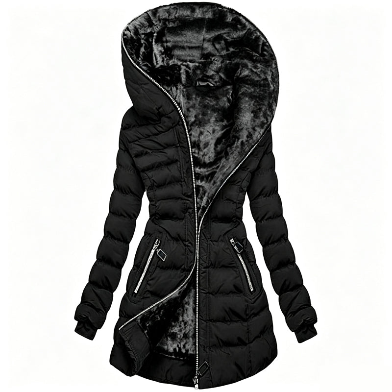⌛Limited-Time 50% OFF🛍️ Women's Slim-Fit Insulated Hooded Coat – Warm, Windproof & Flattering