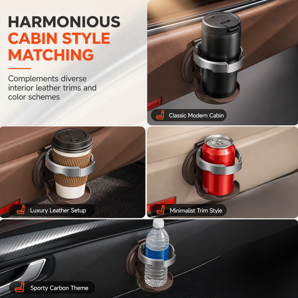 🔥 60% OFF ✨ Foldable Car Cup Holder – Secure Bottle Holder for Doors & Interior Panels