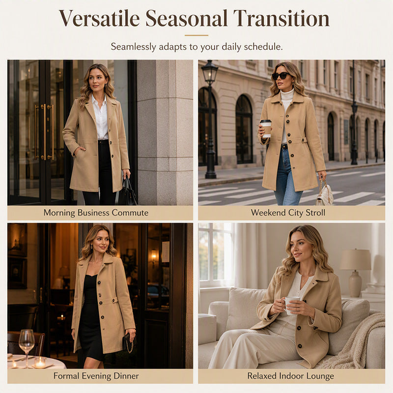 🔥 50% OFF ✨ Women’s Single-Breasted Slim Coat – Chic Fall & Winter Outerwear