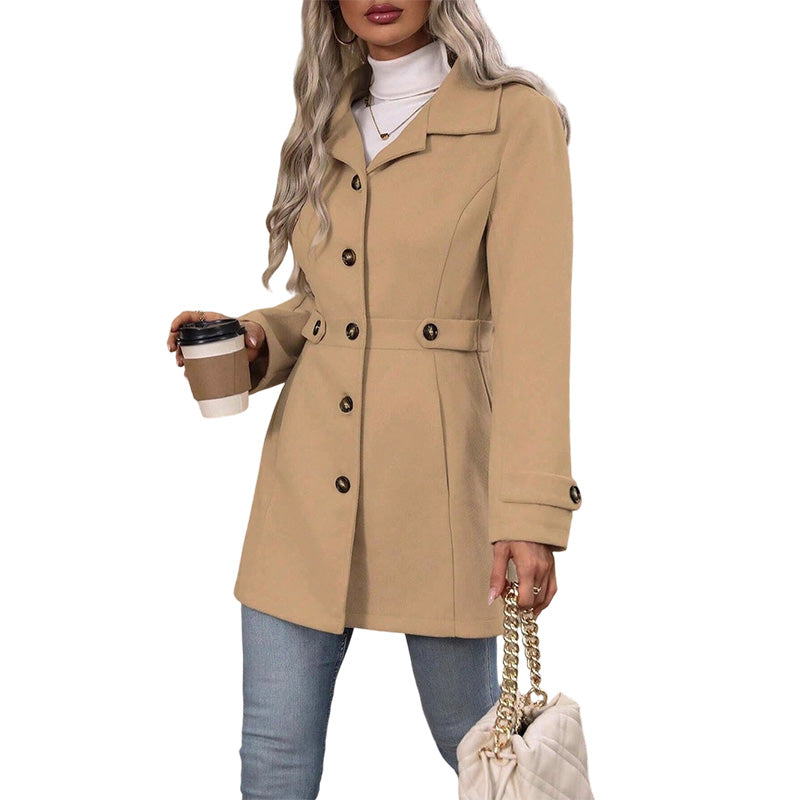 🔥 50% OFF ✨ Women’s Single-Breasted Slim Coat – Chic Fall & Winter Outerwear