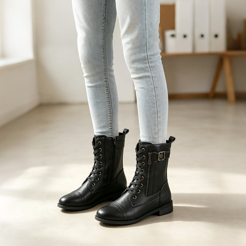 🔥 50% OFF ✨ Women’s Classic Lace-Up Martin Boots – Comfortable Mid-Calf Boots